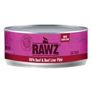 18/3oz Rawz 96% Beef & Liver Cat Can - Food